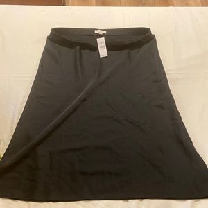 New! LOFT black like silk (but 100% polyester) mid calf skirt.